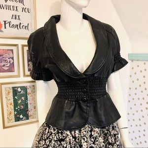 Genuine Leather Arden B cinched waist blouse